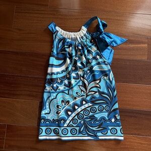 Ann Taylor Women’s Sweater Tank in Blue and Cream Floral with Ribbon